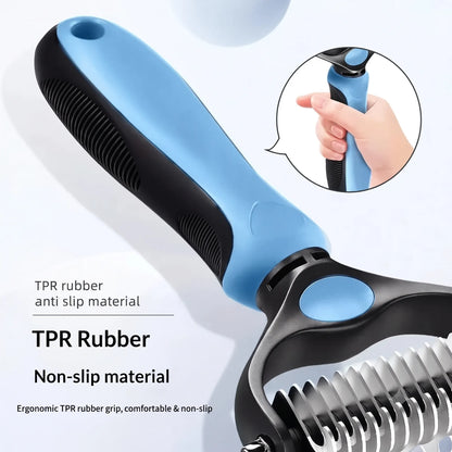 Double-Sided Dematting Rake for Dogs & Cats