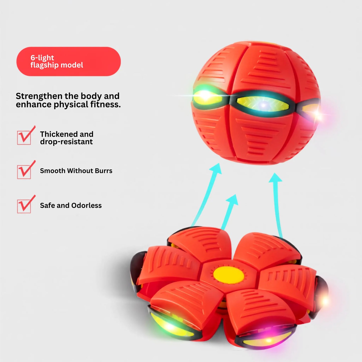 UFO Bouncing Ball Dog Toy - LED Flash Interactive Pet Toy