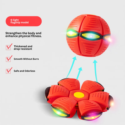 UFO Bouncing Ball Dog Toy - LED Flash Interactive Pet Toy