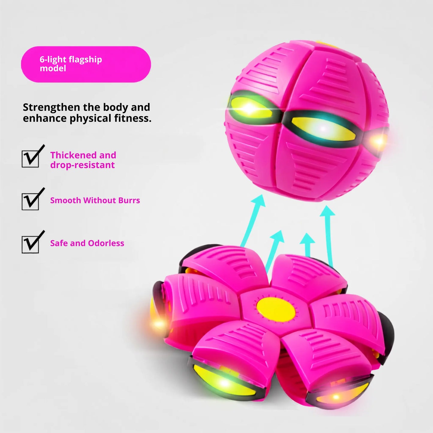 UFO Bouncing Ball Dog Toy - LED Flash Interactive Pet Toy