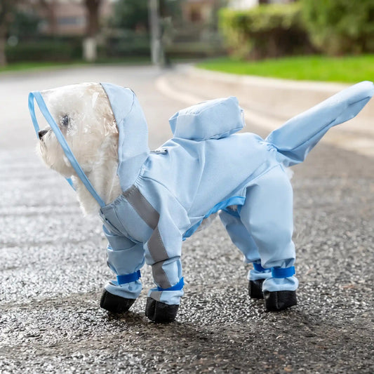 4-Leg Waterproof Dog Raincoat Full Body Rain Jacket for Dogs