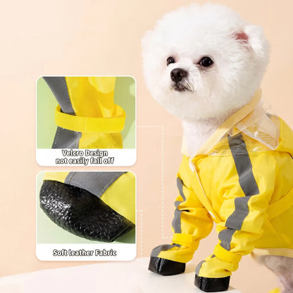 4-Leg Waterproof Dog Raincoat Full Body Rain Jacket for Dogs