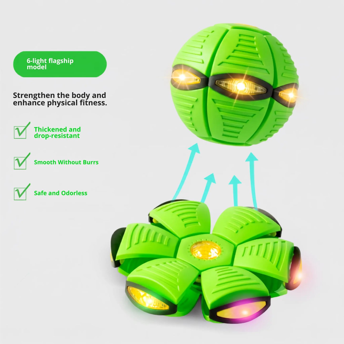 UFO Bouncing Ball Dog Toy - LED Flash Interactive Pet Toy