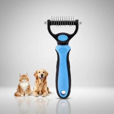 Double-Sided Dematting Rake for Dogs & Cats