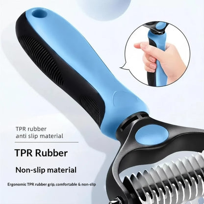 Double-Sided Dematting Rake for Dogs & Cats