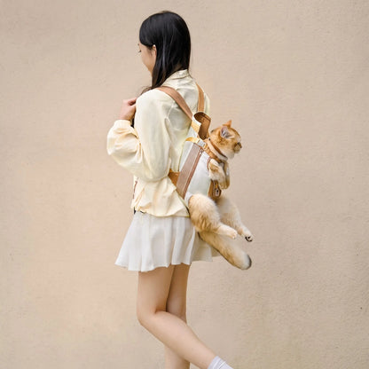 Portable Dog &Cat Carrier Bag-Double Shoulder with Chest Strap
