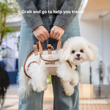 Luxury Leather Pet Carrier Handbag-Stylish Cat & Small Dog Bag