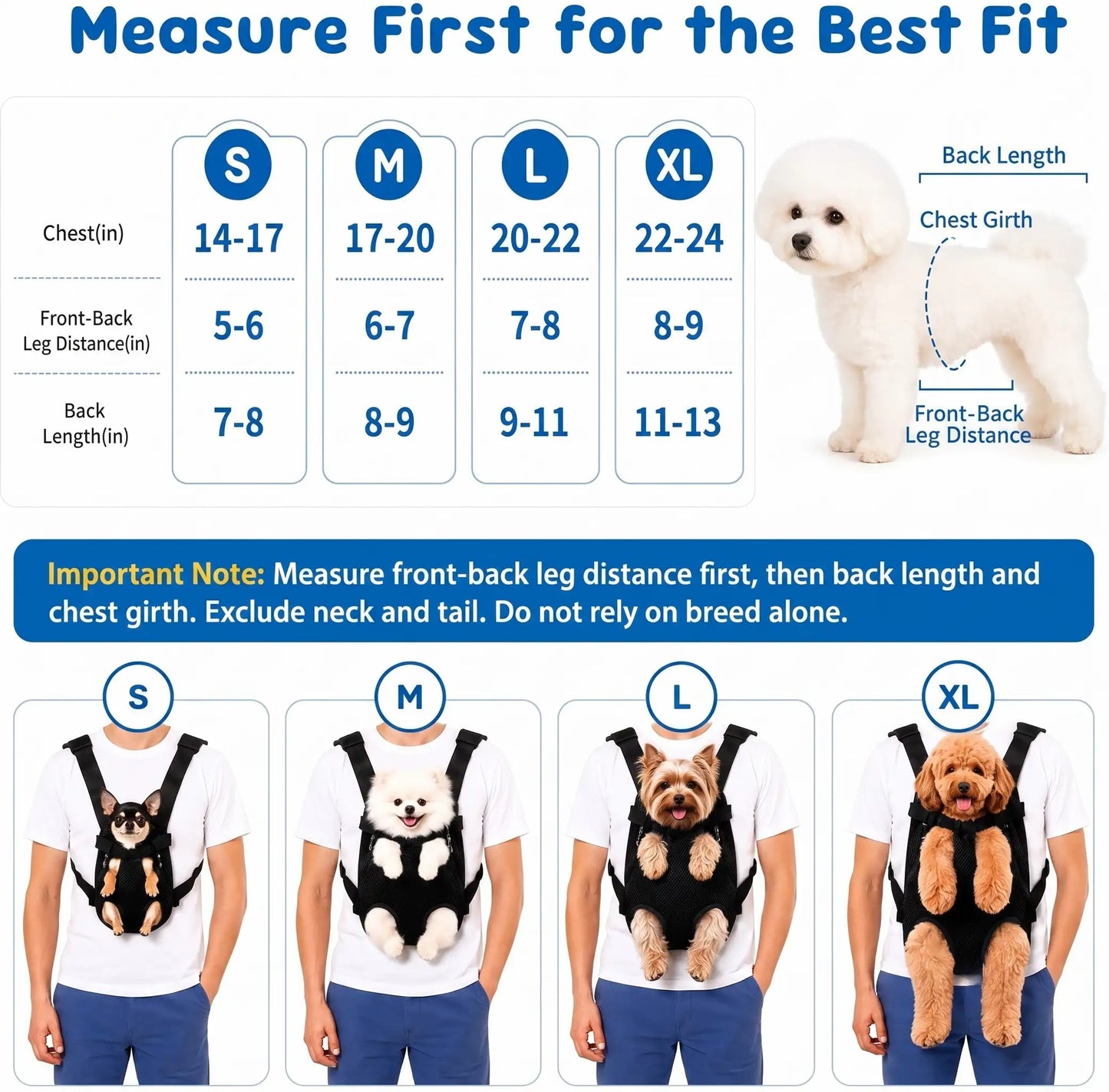 Pet Carrier Backpack-Breathable Front & Back Pack for Cat & Small Dog Bag