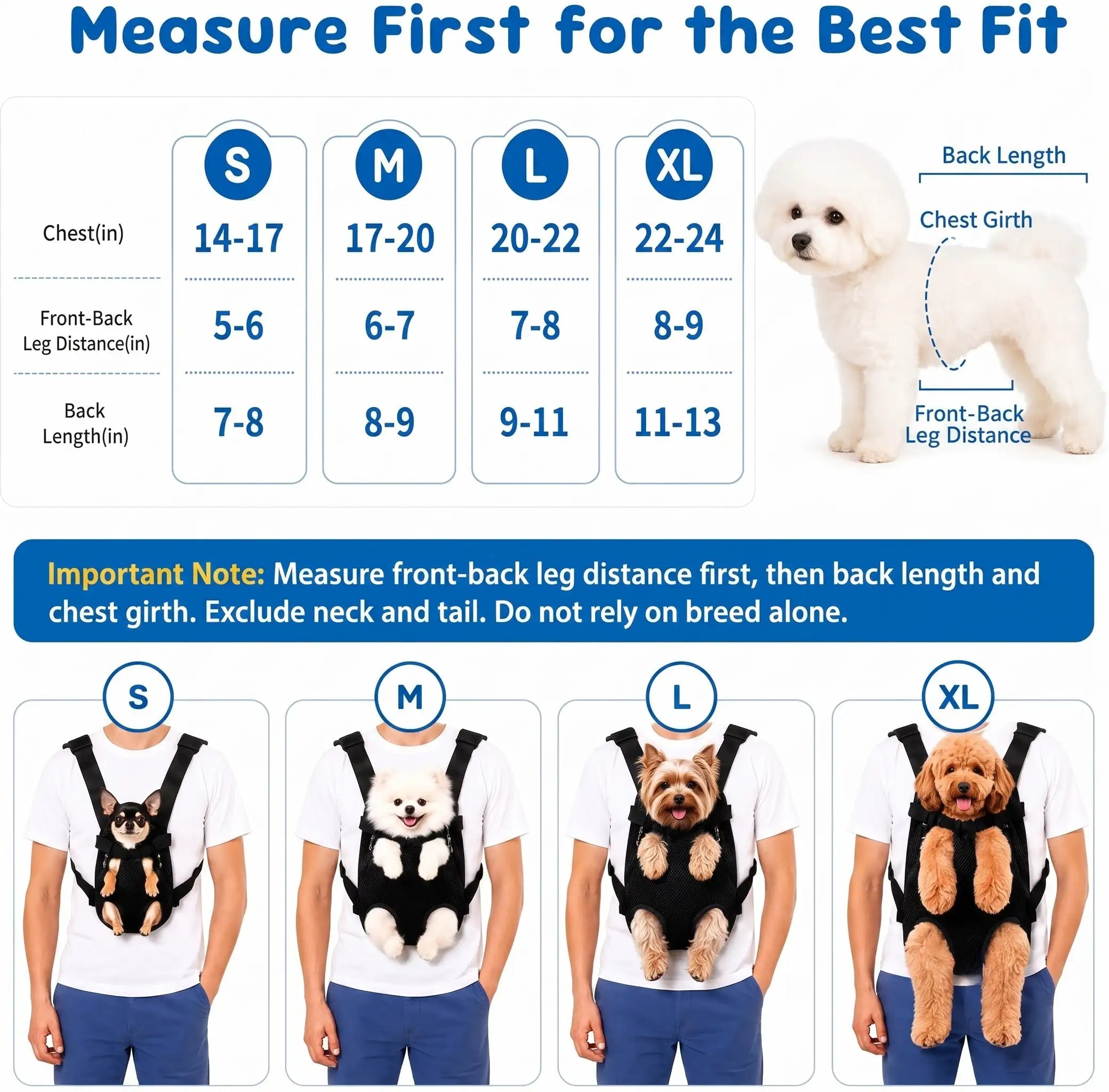 Pet Carrier Backpack-Breathable Front & Back Pack for Cat & Small Dog Bag