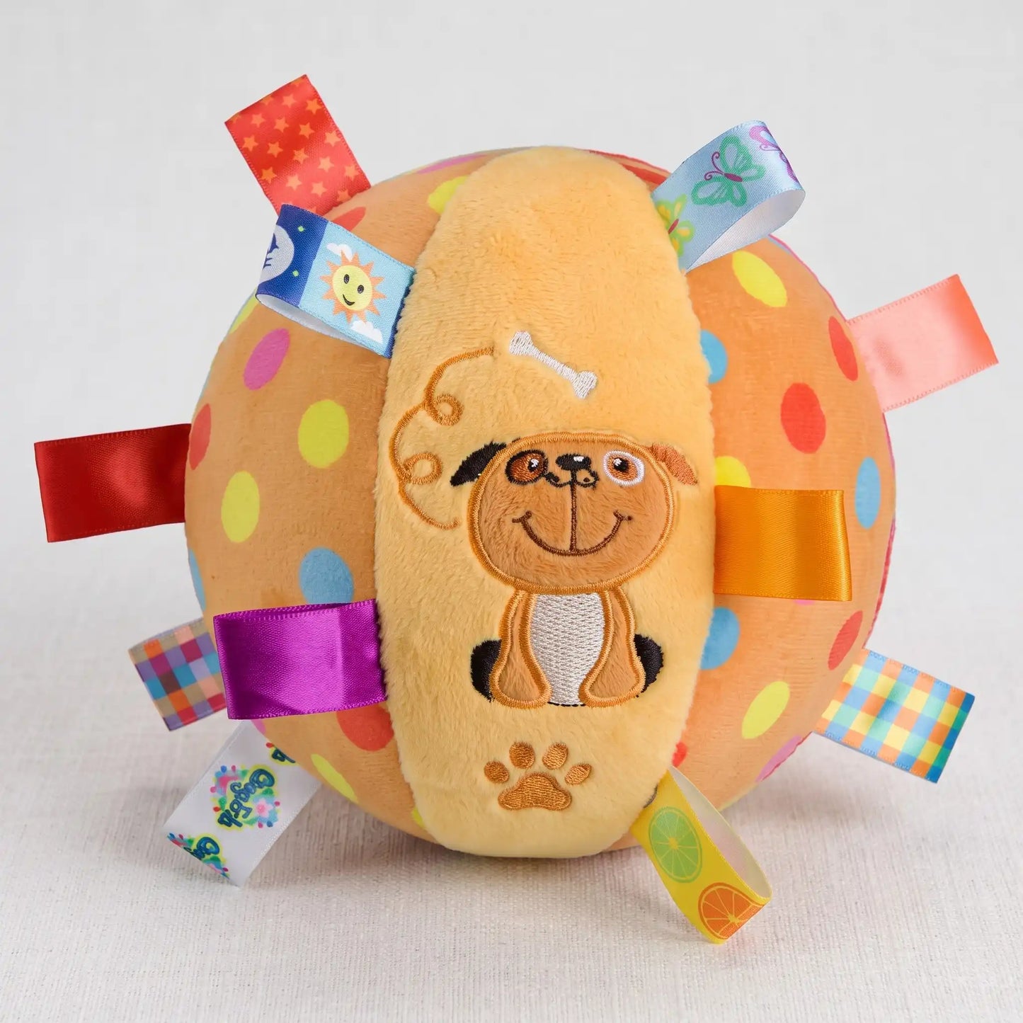 Squeaky Plush Dog Toy Ball - Ringing Bell Chew Toy for Dogs