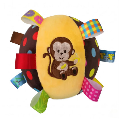 Squeaky Plush Dog Toy Ball - Ringing Bell Chew Toy for Dogs