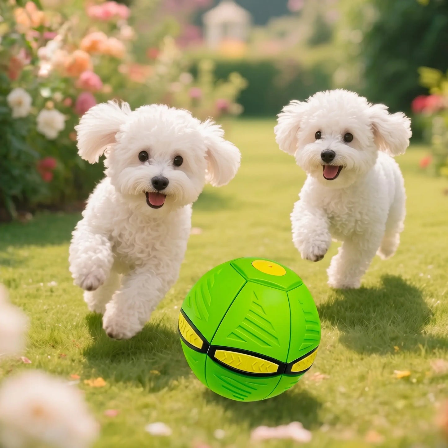 UFO Bouncing Ball Dog Toy - LED Flash Interactive Pet Toy