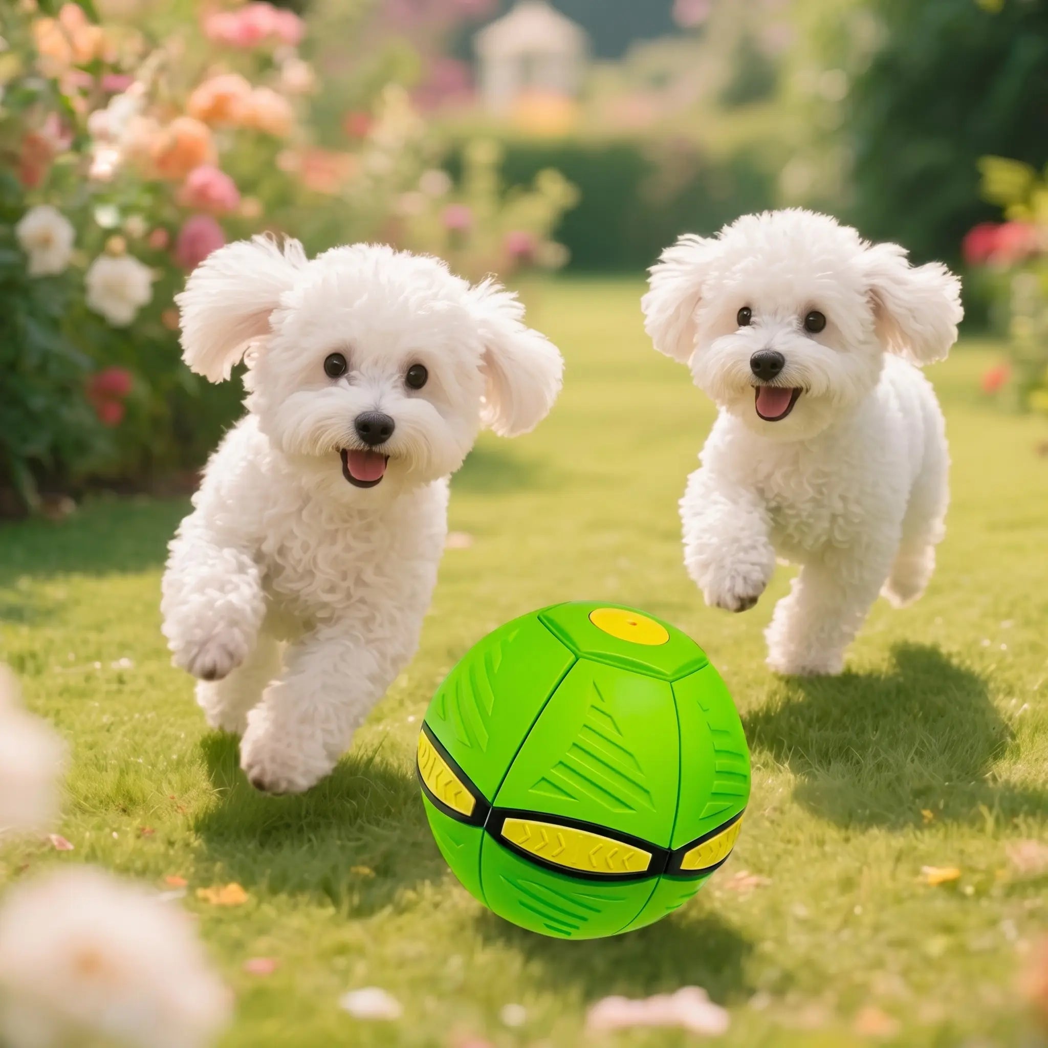 UFO Bouncing Ball Dog Toy - LED Flash Interactive Pet Toy