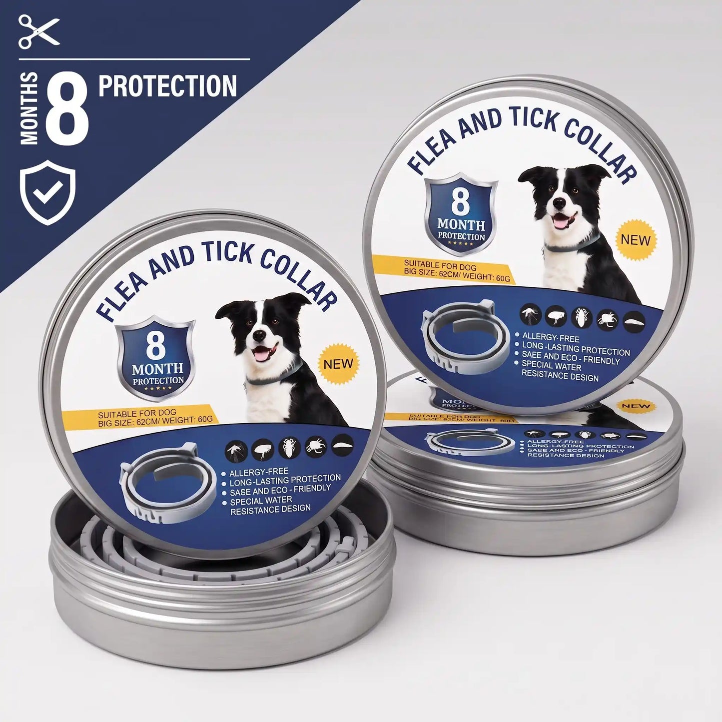 Flea & Tick Collar for Dogs & Cats – 8 Month Protection | Vovixy