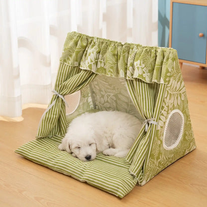 Plush Pet Cave Tent Bed