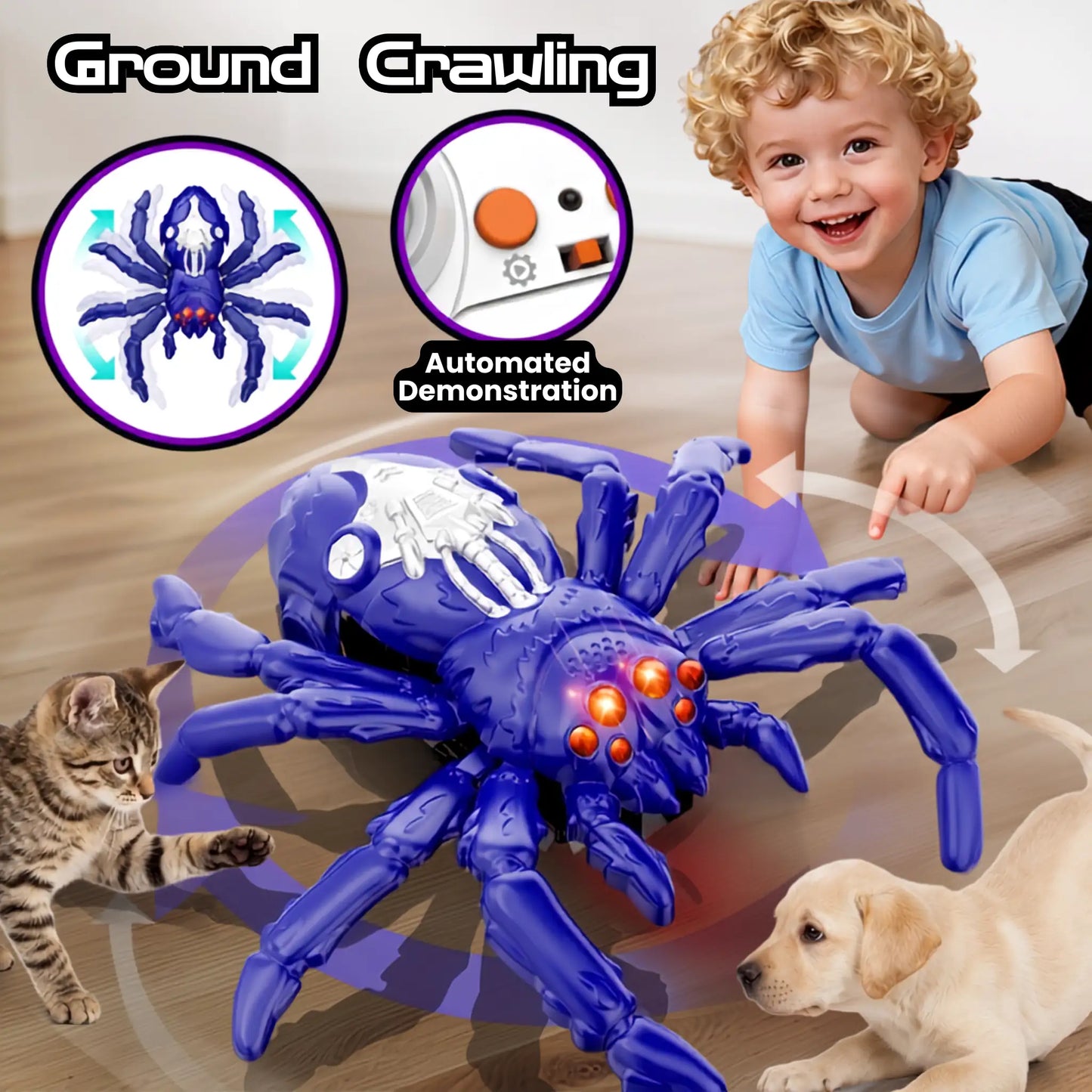 Wall-Climbing Spider Lizard — RC Toy for Pets & Kids