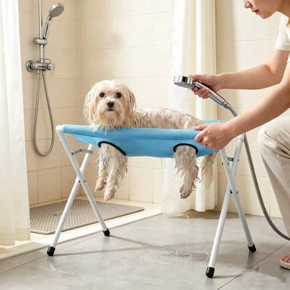 Foldable Pet Bath Hammock — Grooming Stand for Cats & Dogs