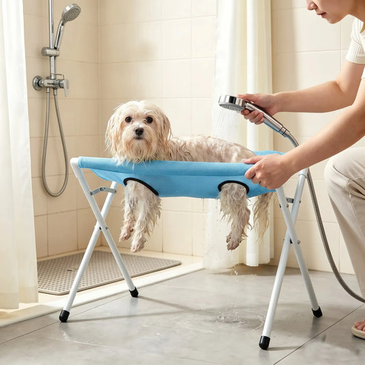 Foldable Pet Bath Hammock — Grooming Stand for Cats & Dogs