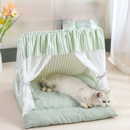 Plush Pet Cave Tent Bed