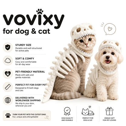 Dinosaur Skeleton Pet Costume — Headgear for Dogs & Cats