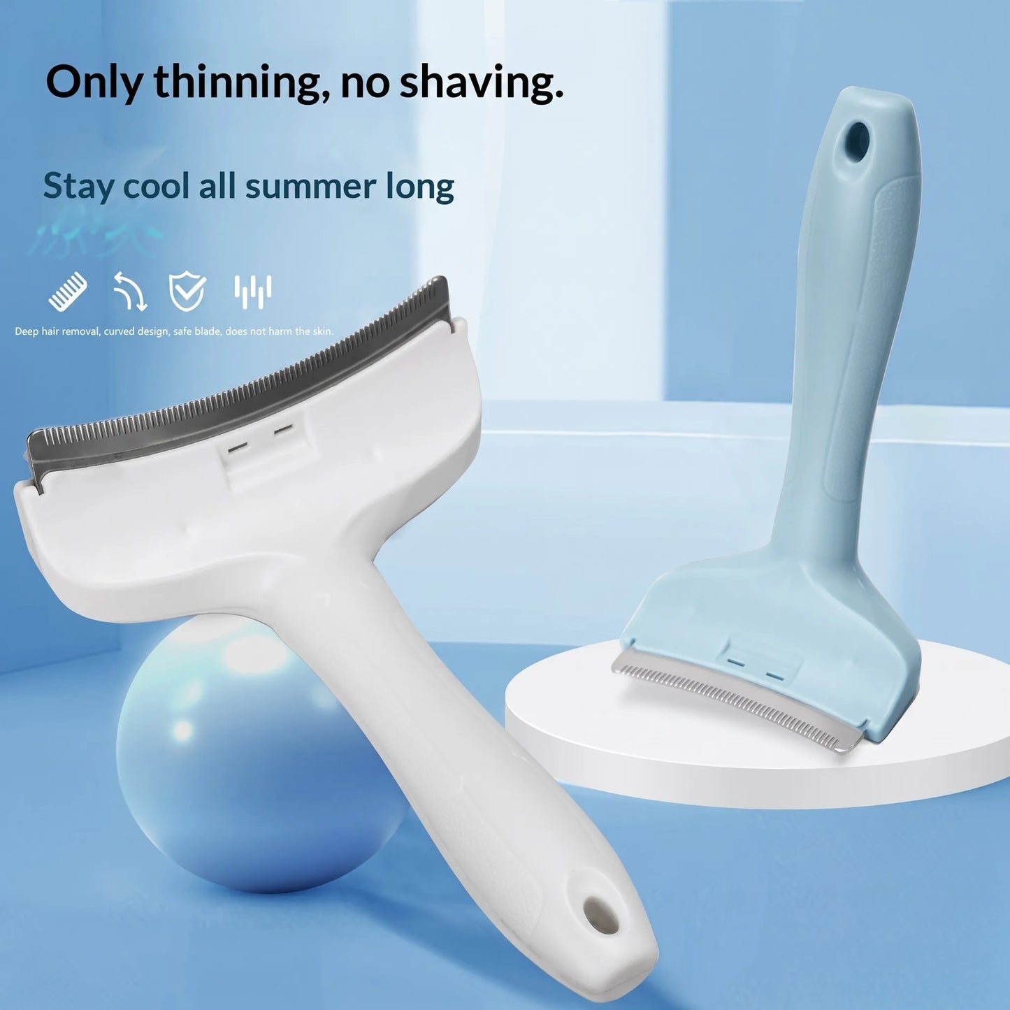 2-in-1 Cat Deshedding Brush - Fur Thinning & Grooming Comb