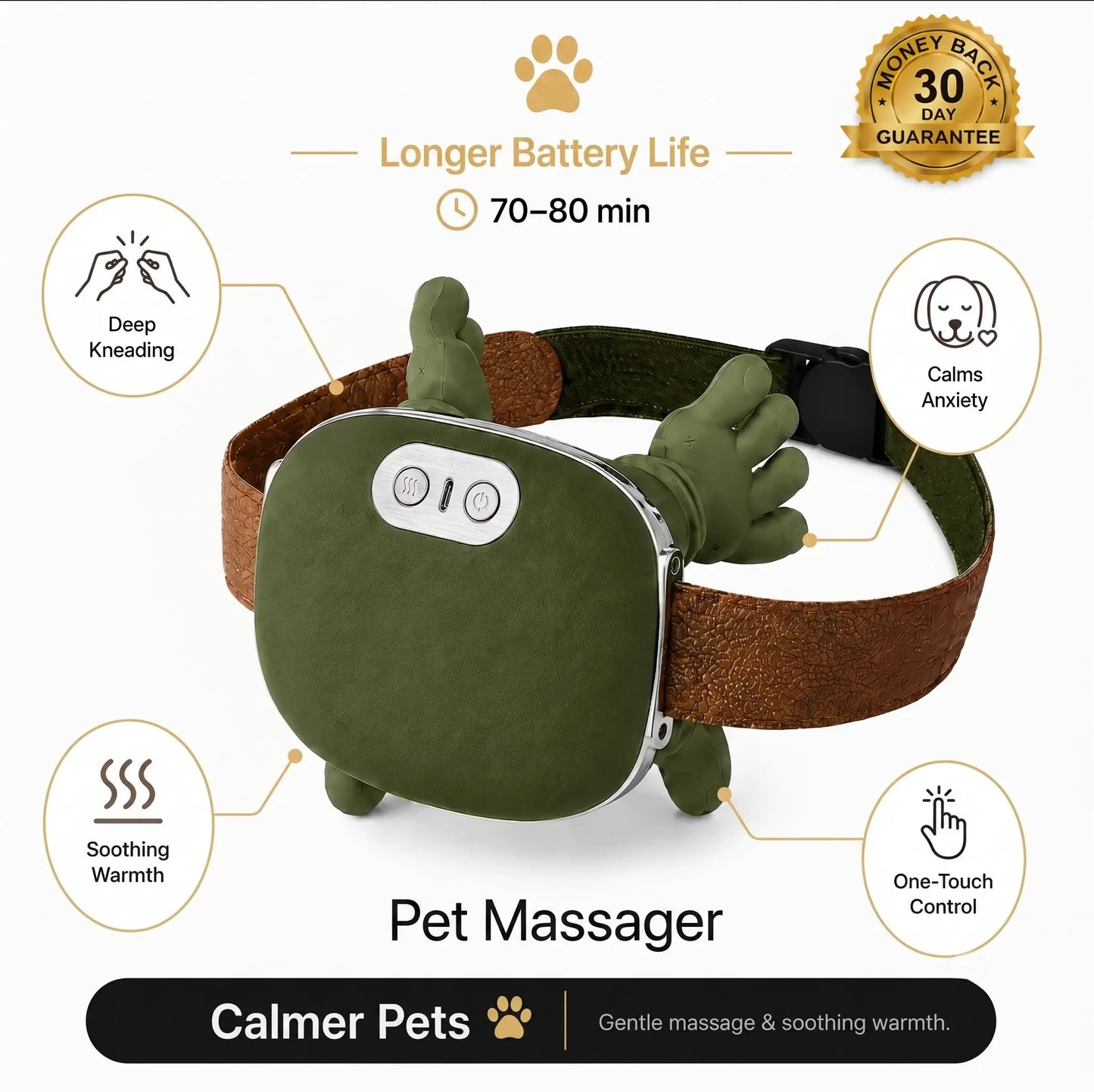 Calming Pet Massager-Relaxing Kneading Massager for Dogs & Cats