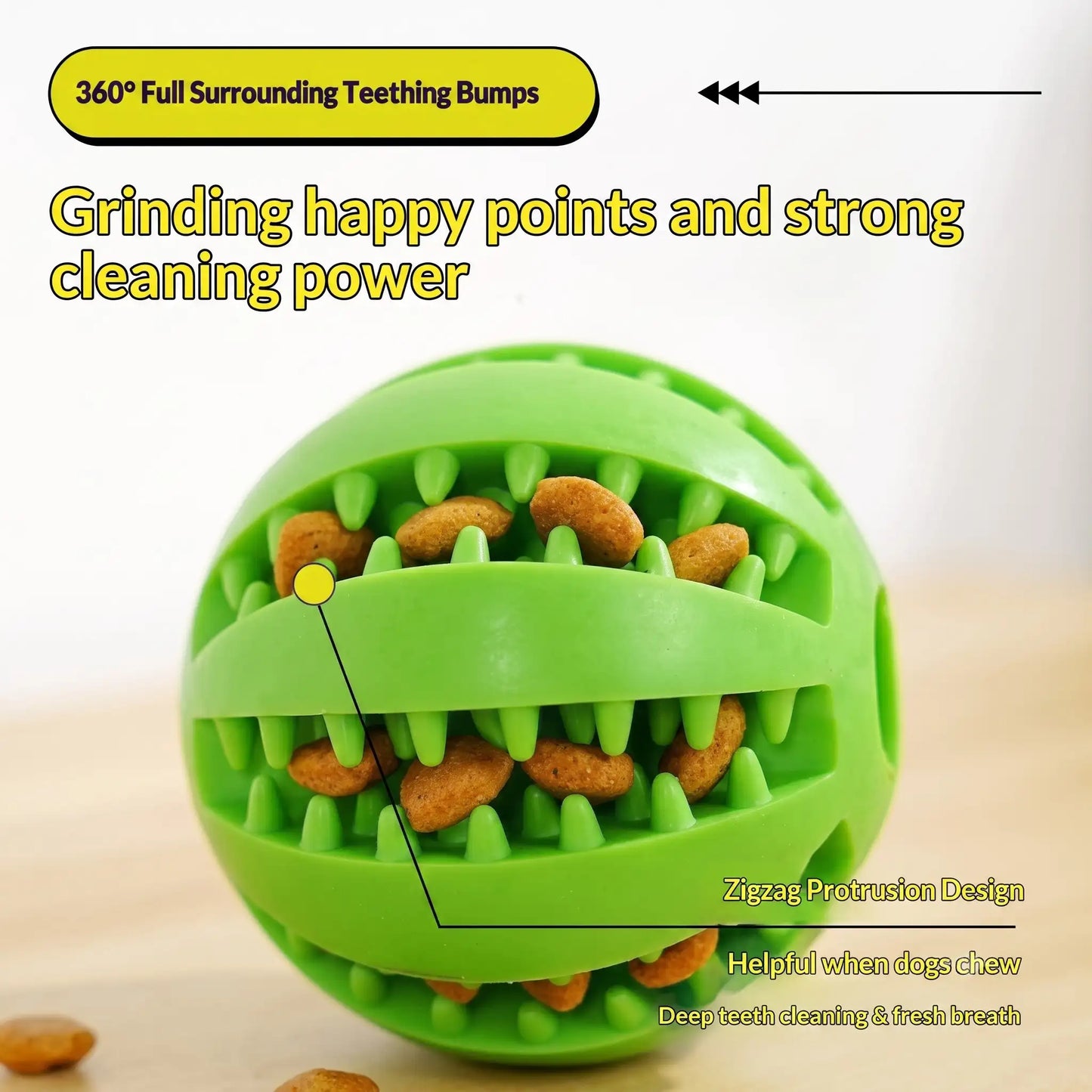 Rubber Chew Ball Dog Toy-Bite-Resistant Molar & IQ Training Ball
