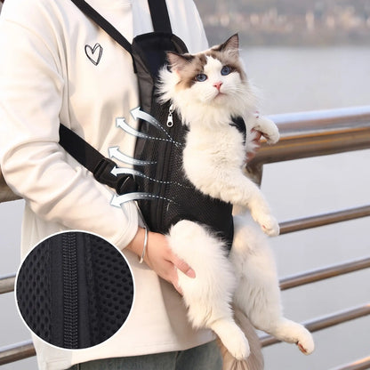 Pet Carrier Backpack-Breathable Front & Back Pack for Cat & Small Dog Bag