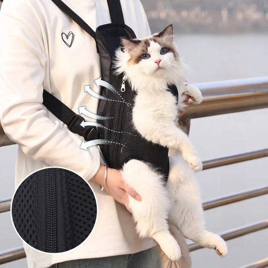 Pet Carrier Backpack-Breathable Front & Back Pack for Cat & Small Dog Bag