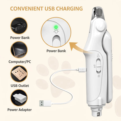 2-in-1 Dog Nail Clippers & Grinder-Electric Pet Nail Trimmer