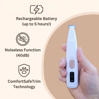 Electric Dog Paw Trimmer - LED Light, Low Noise, Rechargeable
