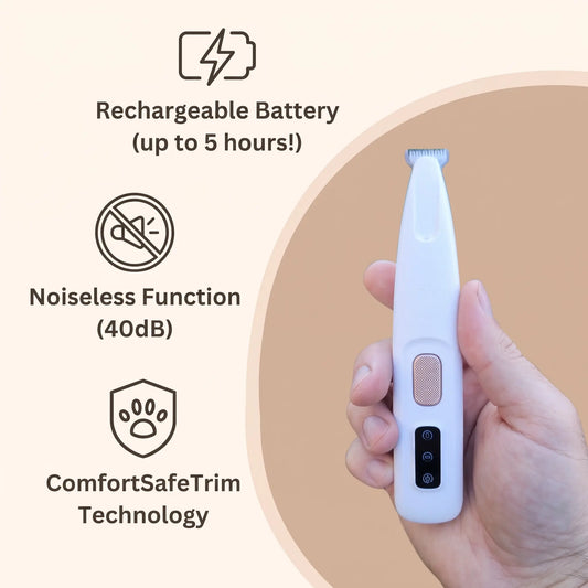 Electric Dog Paw Trimmer - LED Light, Low Noise, Rechargeable