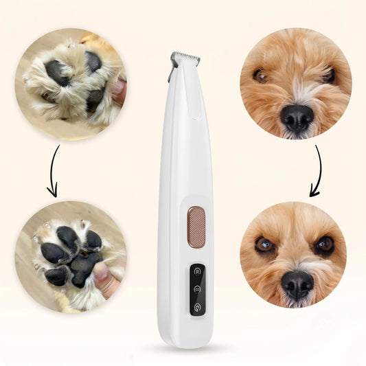 Electric Dog Paw Trimmer - LED Light, Low Noise, Rechargeable