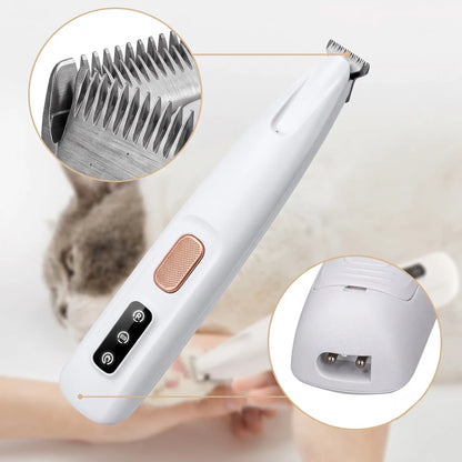 Electric Dog Paw Trimmer - LED Light, Low Noise, Rechargeable