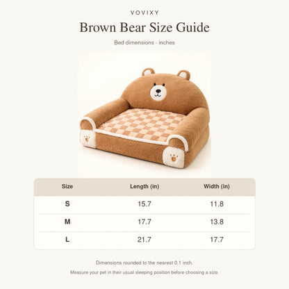Brown Bear Plush Pet Sofa Bed