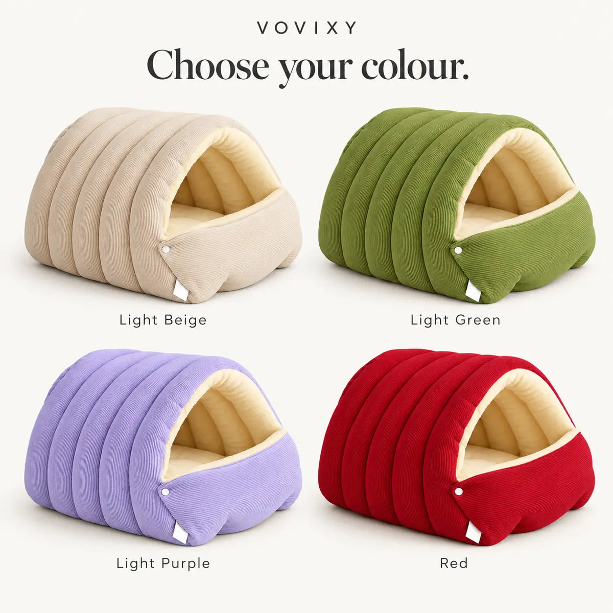 Washable Corduroy Pet Cave Bed