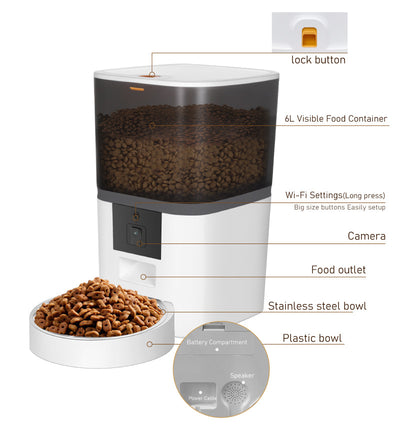 WiFi Smart Pet Feeder with HD Camera